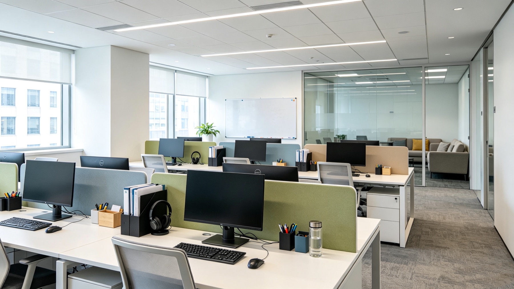 Company-provided presentation image of an office workspace